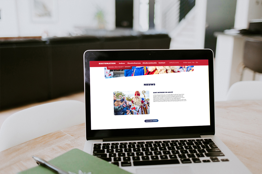 ontwerp website indoor park kostumation