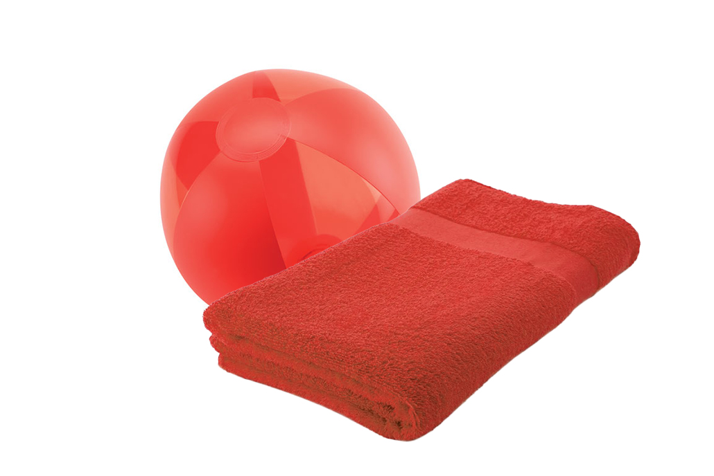 strandbal en strandlaken