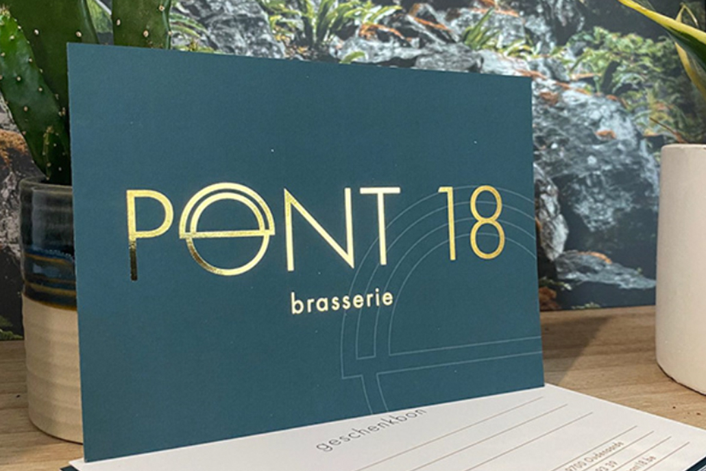 Cadeaubon met goudfolie pont 18